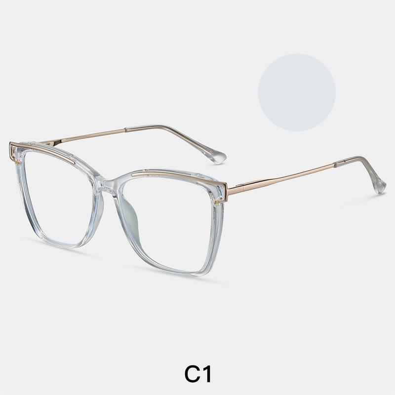 Clear Green Presbyopia Glasses Anti Blue Light  Spring Hinge Luxury Women'S Eyeglasses Oversized Square Reading Glasses