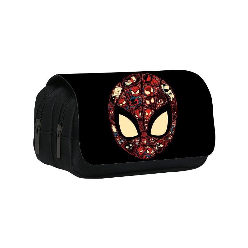 Spiderman Cartoon Style Nylon Pencil Organizer With Multiple Compartments For School Supplies