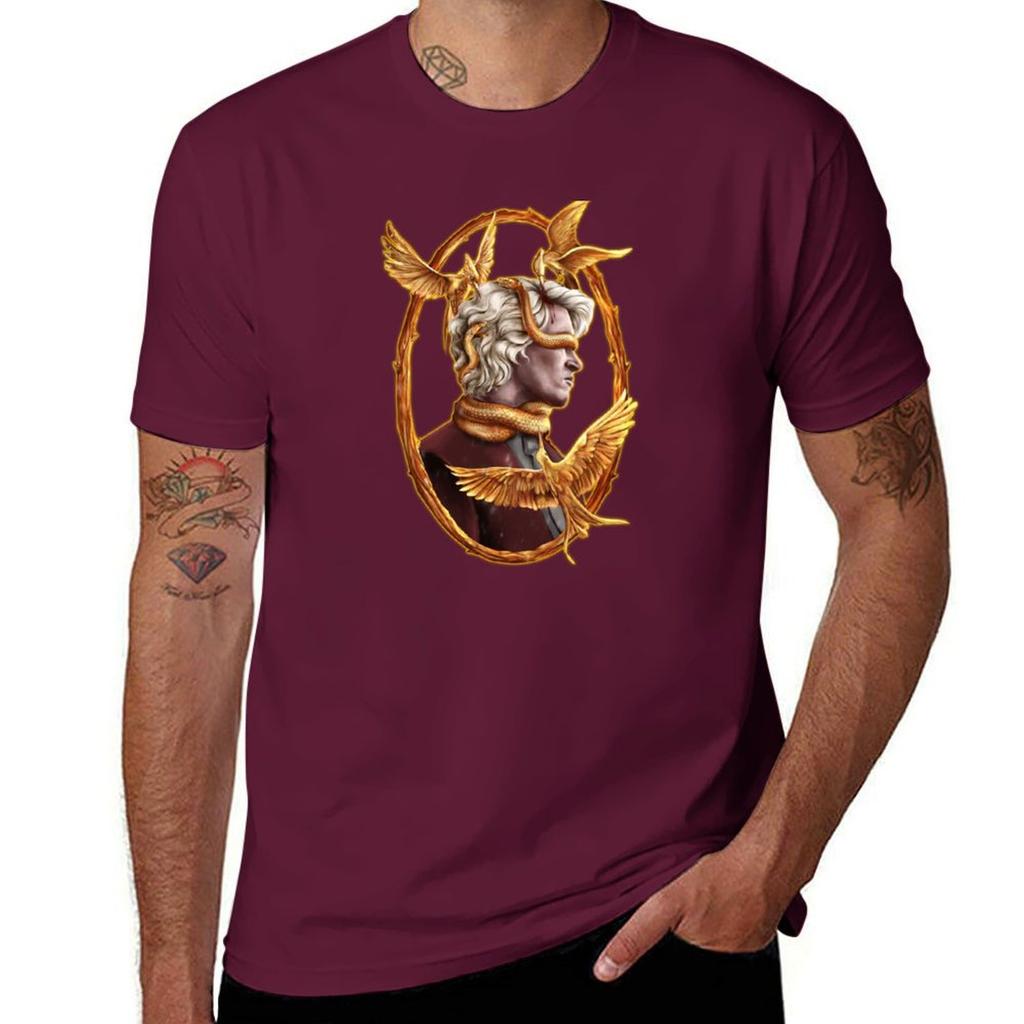 Coriolanus Snow I Can Fix Him Hunger Games Tshirt Vintage Clothes Summer Tops Black T Shirts for Men