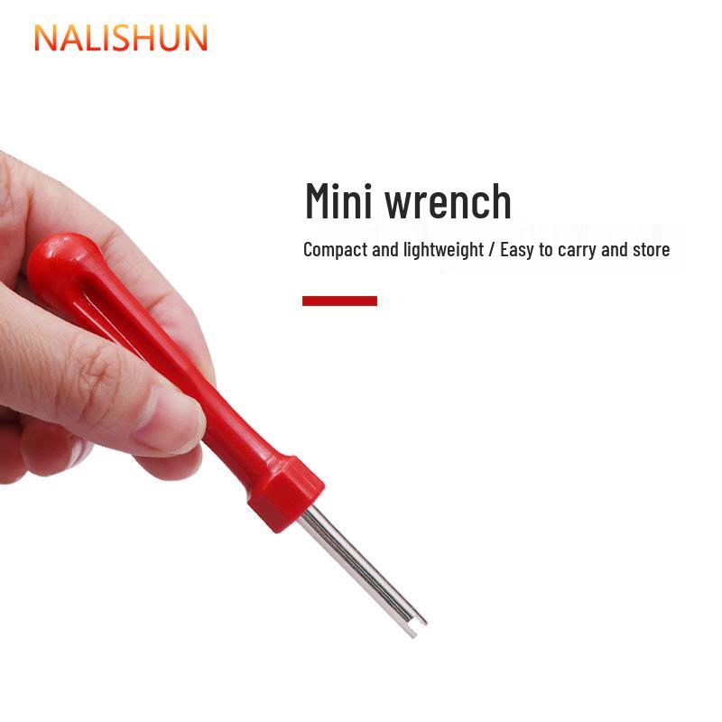 Dual-Function Valve Core Wrench & Deflation Needle Tool for Motorcycle Maintenance