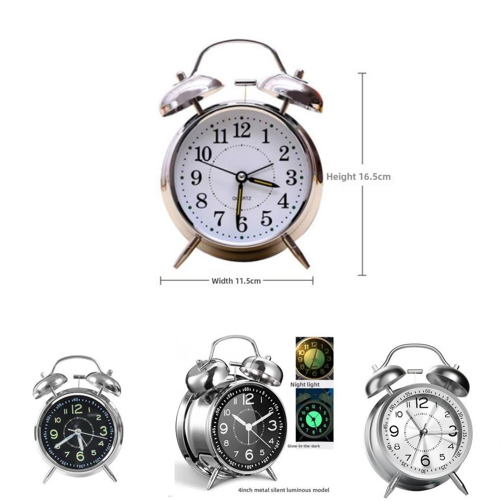 Reloj Despertador Moderno de Cuarzo Para Adultos Con Luz Nocturna Fuerte Diseño de Doble Campana