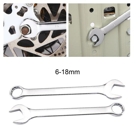 Chave de catraca de cabeça dupla de 6-18 mm, ferramenta de reparo antiferrugem de alta dureza, chave de catraca multiuso