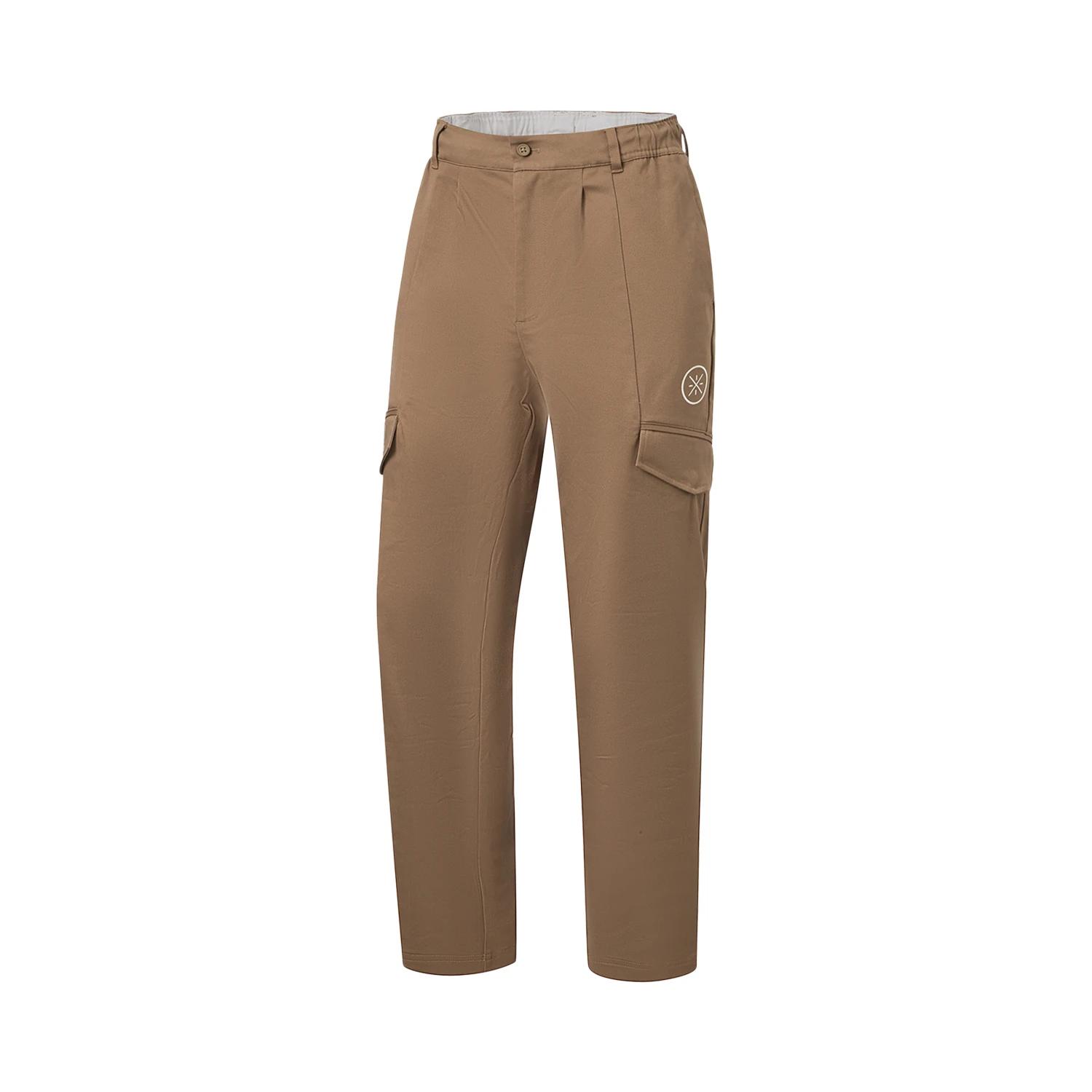 Li Ning Casual Pants Men s Mocha Coffee Brown Moderate Straight Fit Pants AKXW145-2 L