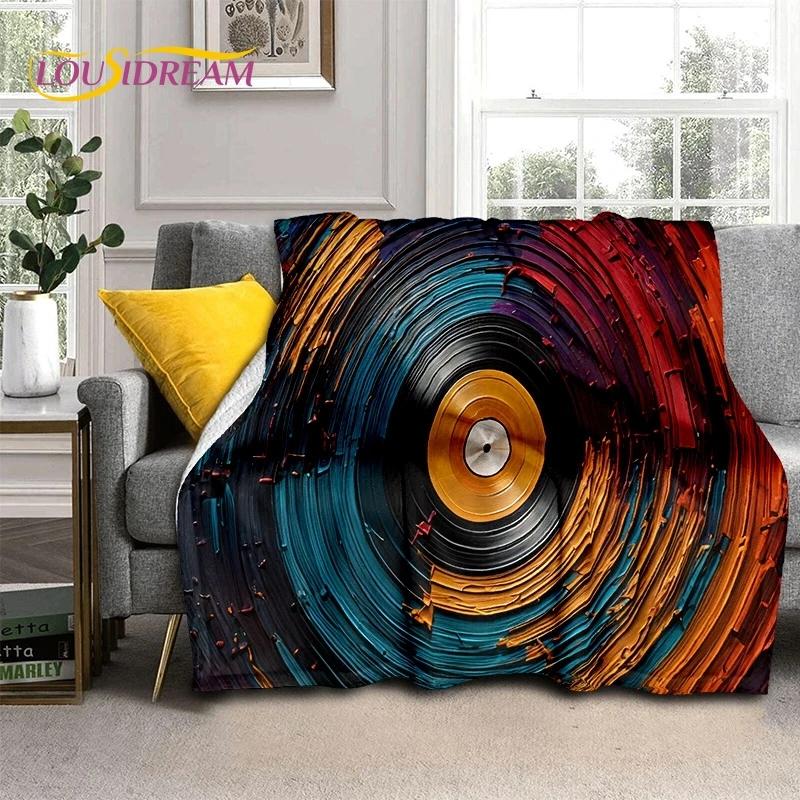 Vinyl Record Music DJ Screen Tape Soft Flannel Blanket for Bed Bedroom Sofa Picnic,Throw Blanket for Cover Outdoors Leisure Gift