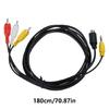 Flexible 6 Feet S Video 4Pin And 3.5mm TRS Stereo Sound Male To 3RCA Male Composite Adapter Cable For Desktop TV