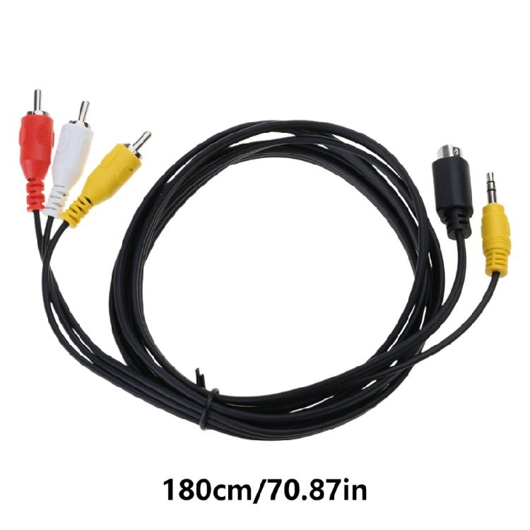 Flexible 6 Feet S Video 4Pin And 3.5mm TRS Stereo Sound Male To 3RCA Male Composite Adapter Cable For Desktop TV