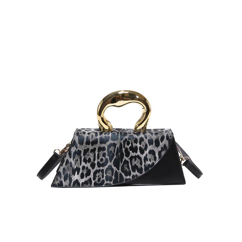 Autumn leopard print bag women's 2025 new Korean version of fashion plaid texture foreign style versatile portable messenger small square bag
