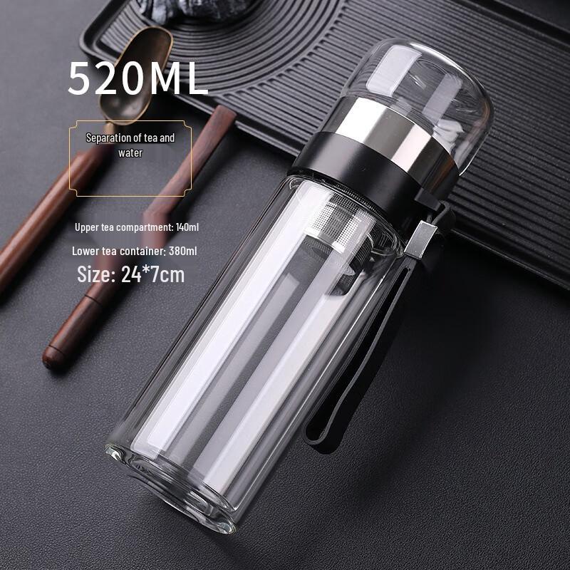 Double-Layer Tea Infuser Glass Bottle
