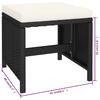 6 Piece Garden Dining Set with Cushions Poly Rattan Black