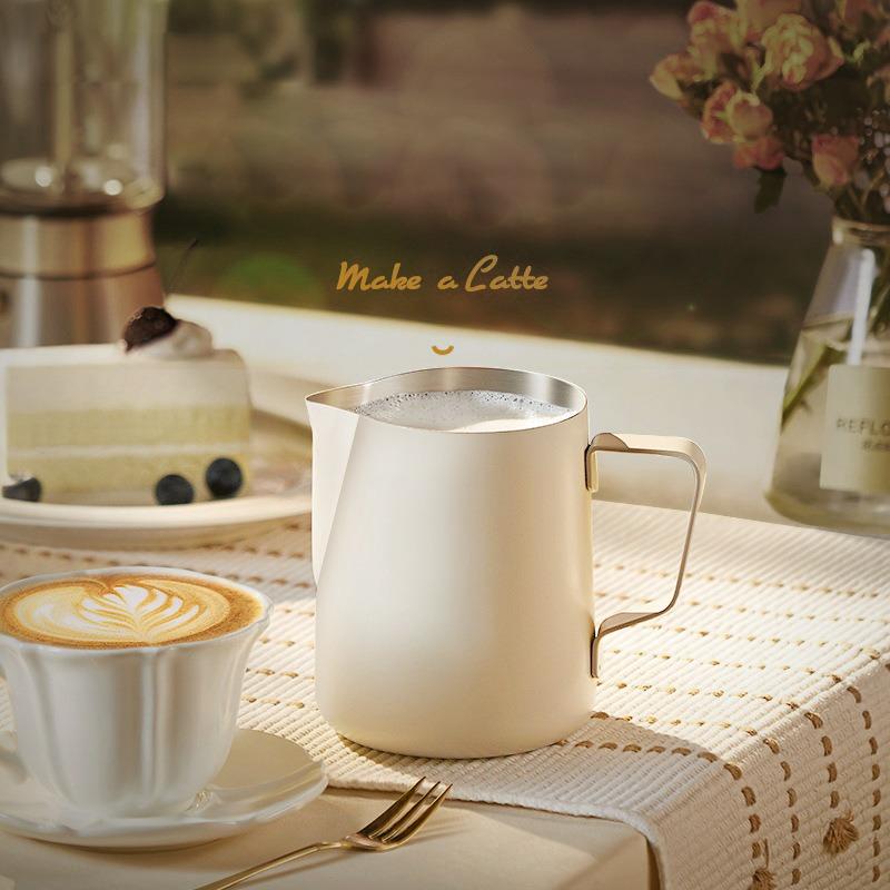 Stainless Steel Milk Frothing Pitcher Espresso Coffee Barista Craft Latte Cappuccino Frother Jug Pitcher Measurement Lines Cup