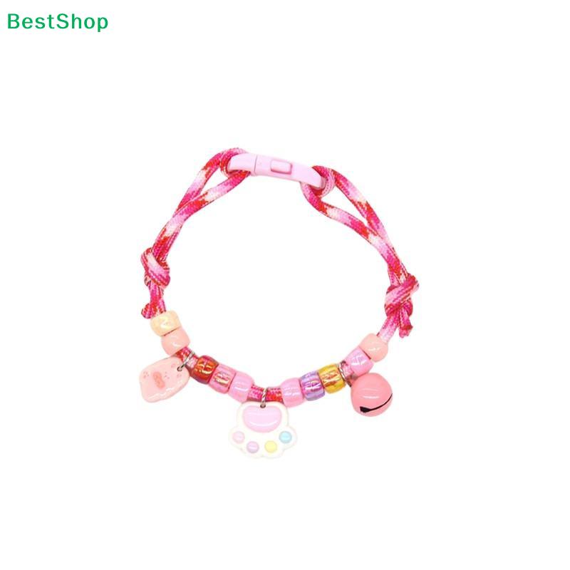 Cute Colorful Pet Necklace Braided Adjustable Cat Neck Chain With Bells Pet Jewelry Pet Costume Accessories
