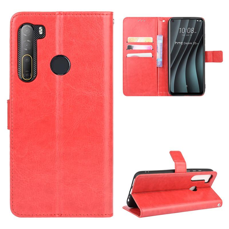 Flip Cover For HTC Desire 20 Pro Leather Case [Flip Vintage Leather] Shockproof Durable Retro Phone Case