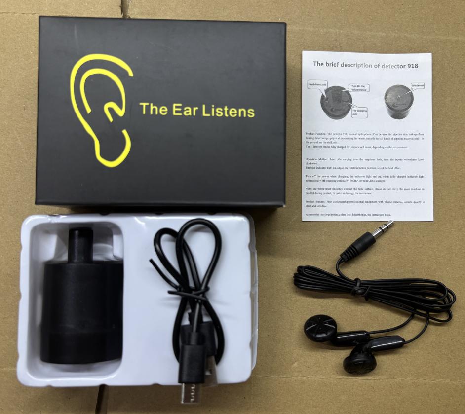

Детектор утечки воды с высокочувствительным кабелем для наушников длиной 110 см, многофункциональный звуковой детектор для утечки воды из трубы