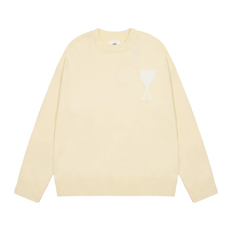 Womens Oversized Crewneck Knit Sweater With Heart Print Streetwear Long Sleeve Cotton Top 2025