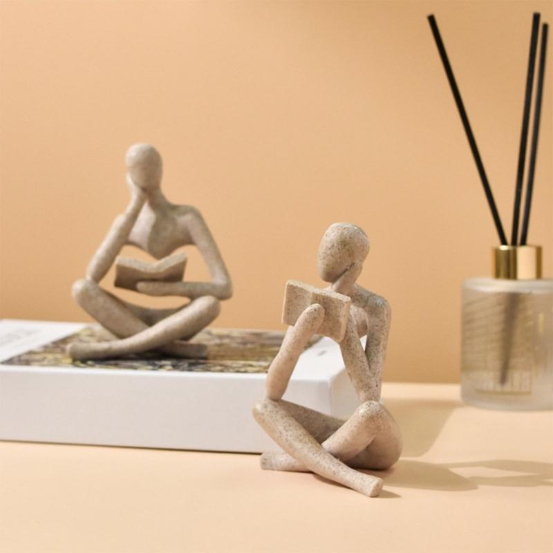 Creative Reader Decors for Wedding Gift Reading Human Figurines Resins Statue Decorations for Hotel Lobby