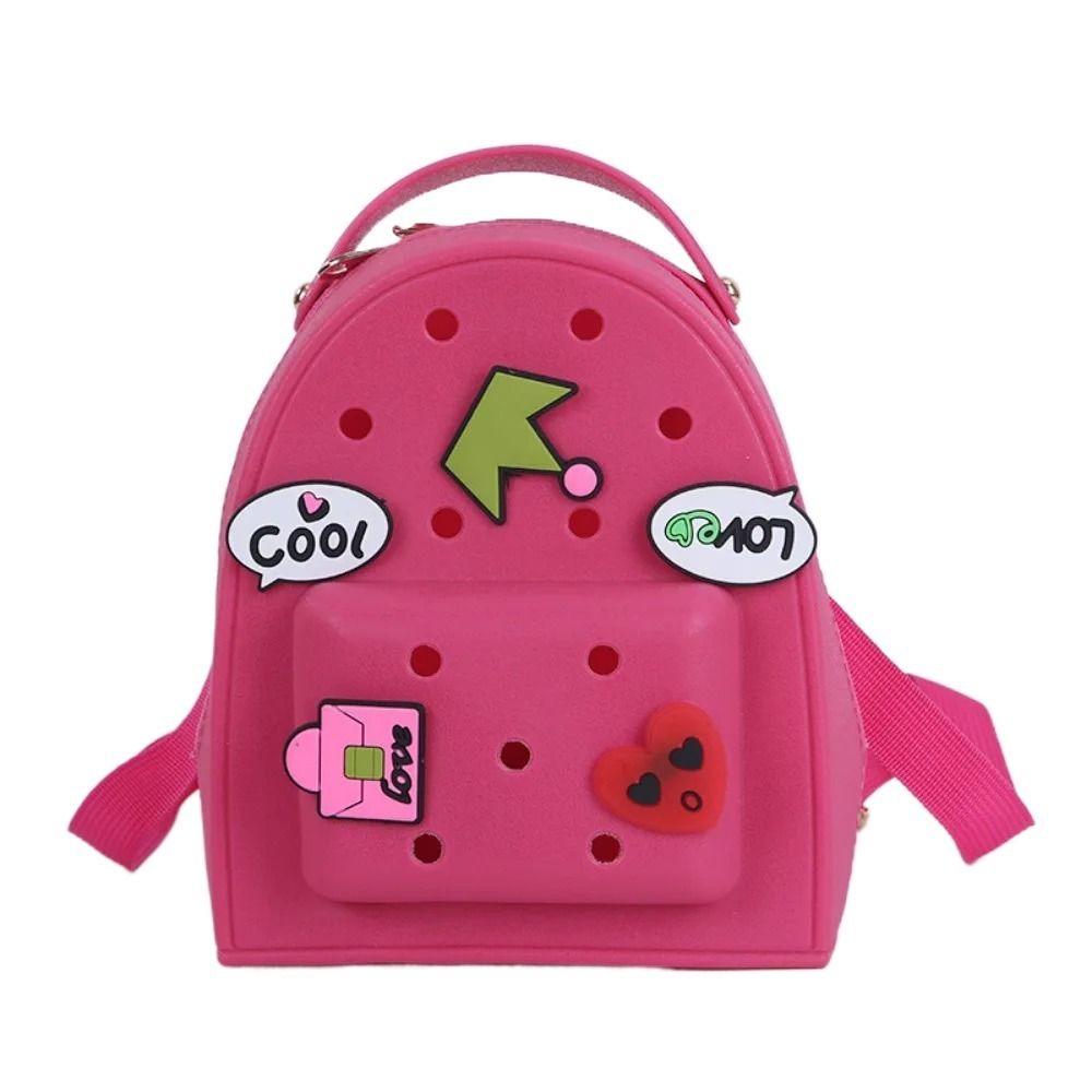 Adjustable Straps Kids Schoolbags Zippered Kindergarten Knapsack Fashion Silicone Backpack  Ladies