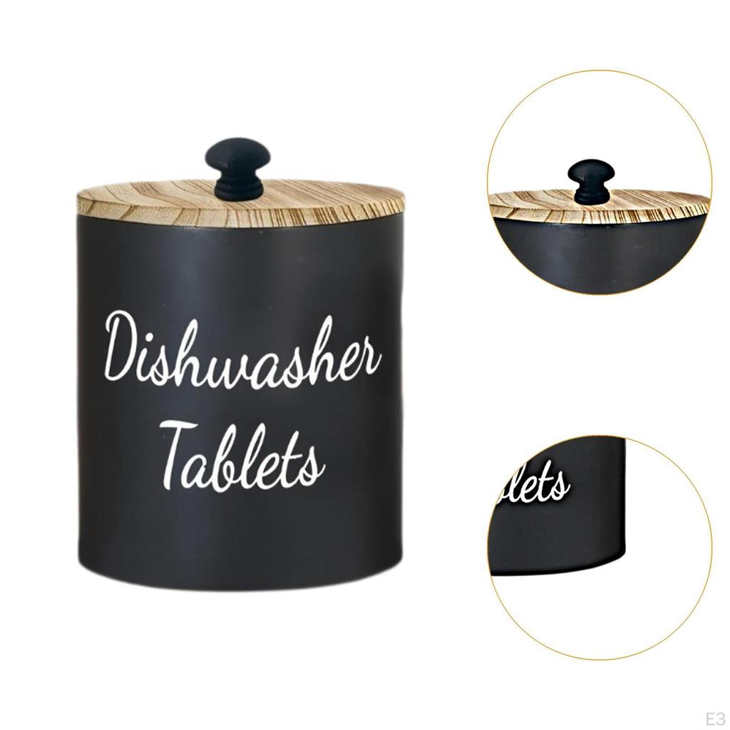 Dishwasher Capsule Container Dustproof Case Versatile with Lid Wooden Desk Organizer