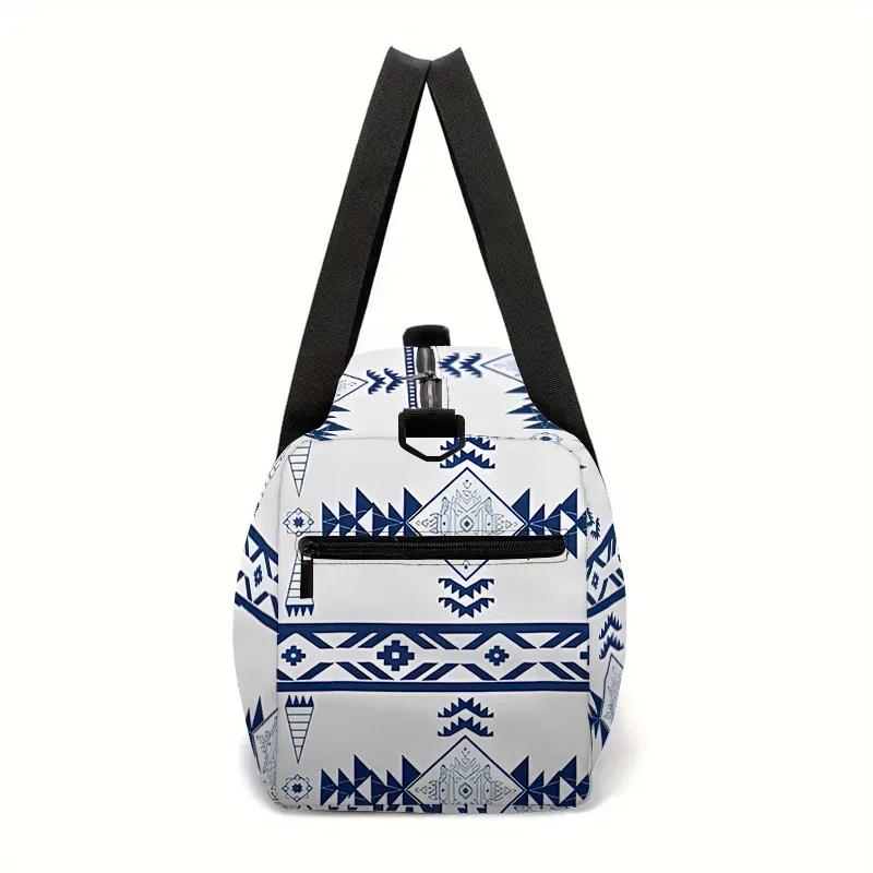 Blue Stripe Design Large Capacity Luggage Bag for Boy and Girls Best Gifts 2D Flat Cartoon Travel Duffels Hand Bag for Children
