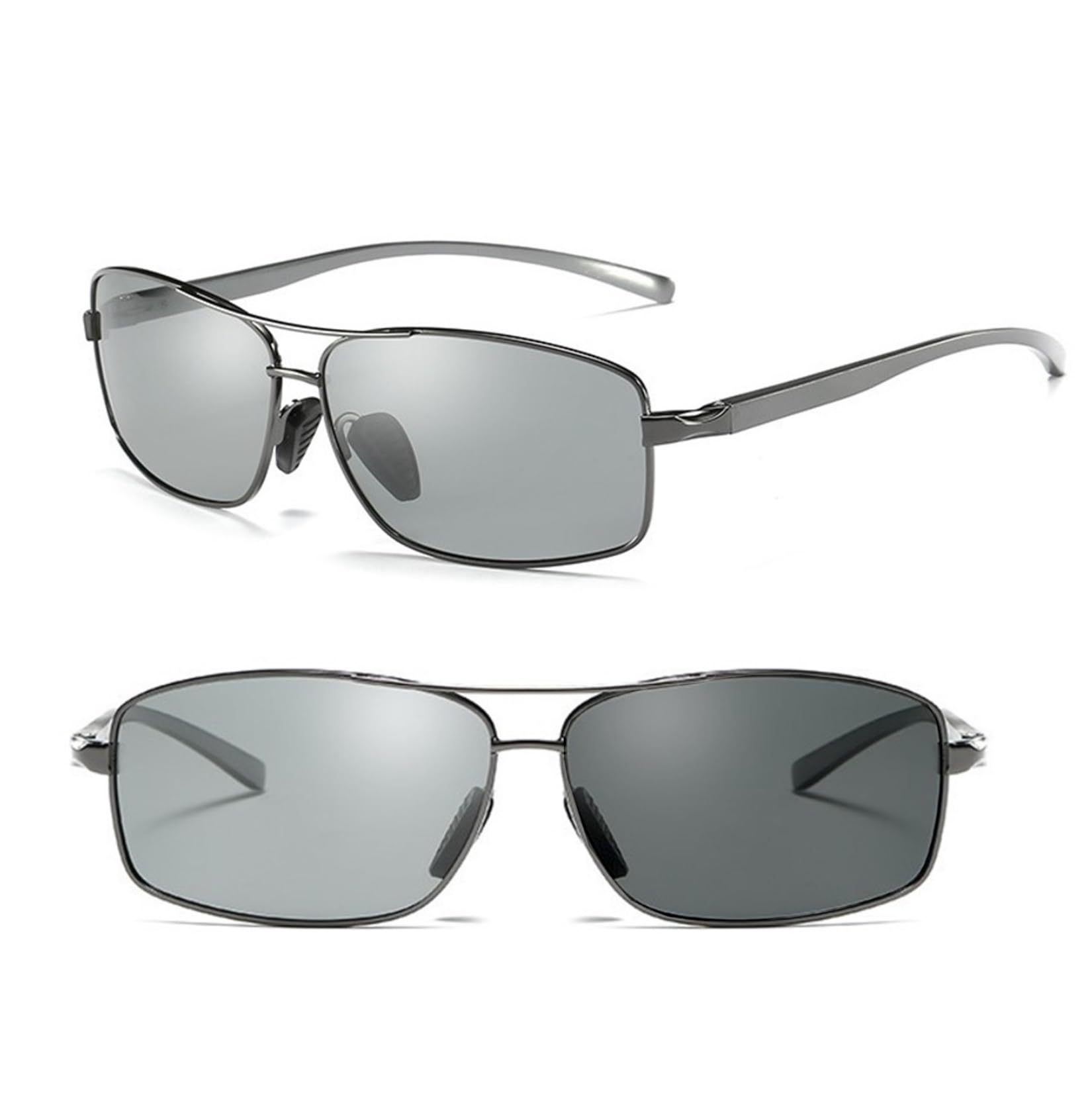[REONAS] Polarized + Tinted Pilot Sunglasses for Men - Driving, Fishing, UV400 Protection, Polarized Tinted 3 (Gunmetal)