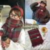 [Dai Green] New atmosphere Christmas red grid soft waxy matching gift scarf high-end style fashion scarf