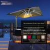 Outdoor Patio Sunshade Umbrella with LED Solar and Rolling Water Base