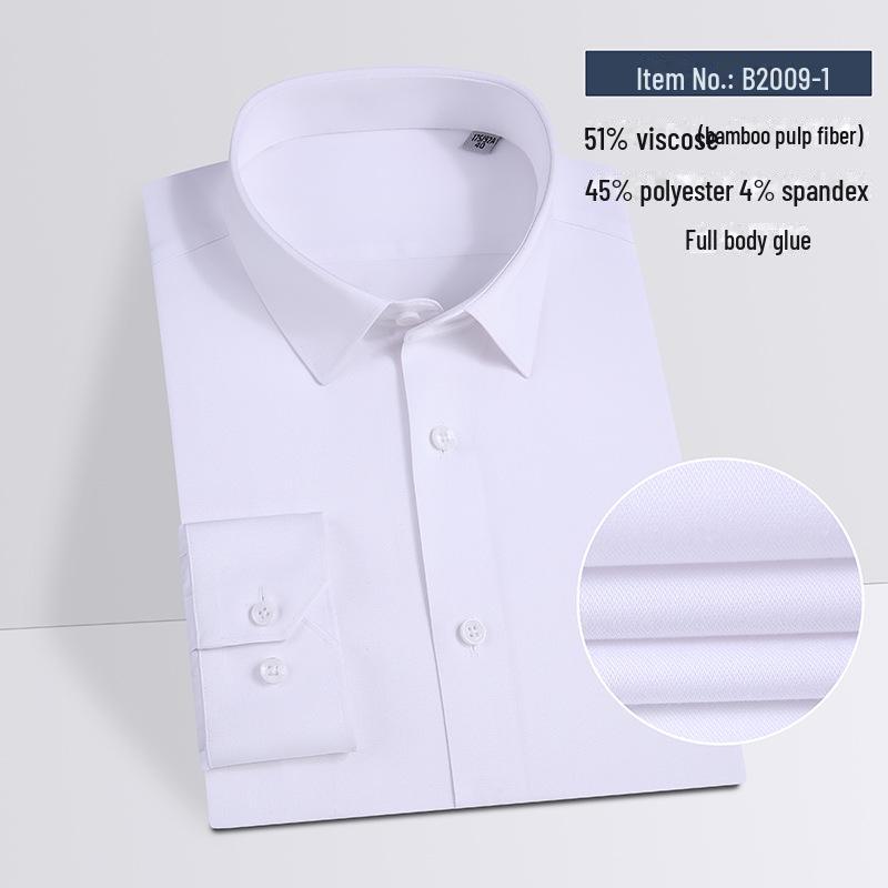 Men's Plus Size Long-Sleeve Bamboo Fiber Shirt - Breathable & Draped for Spring and Autumn