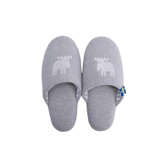 [moz] Environmentally friendly knit slippers, medium white [Room shoes, indoors, washable, stylish, Scandinavian, washable, for guests, for women,