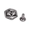 20 Sets Leather Rivets 12mm Antique Silver Hexagonal Rose Rivets and 3x7mm Feet for Craft Decoration