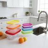 7Pcs Plastic Freshing Box Rainbow Food Sealed Box Sealed Food Container  Refrigerator Storage