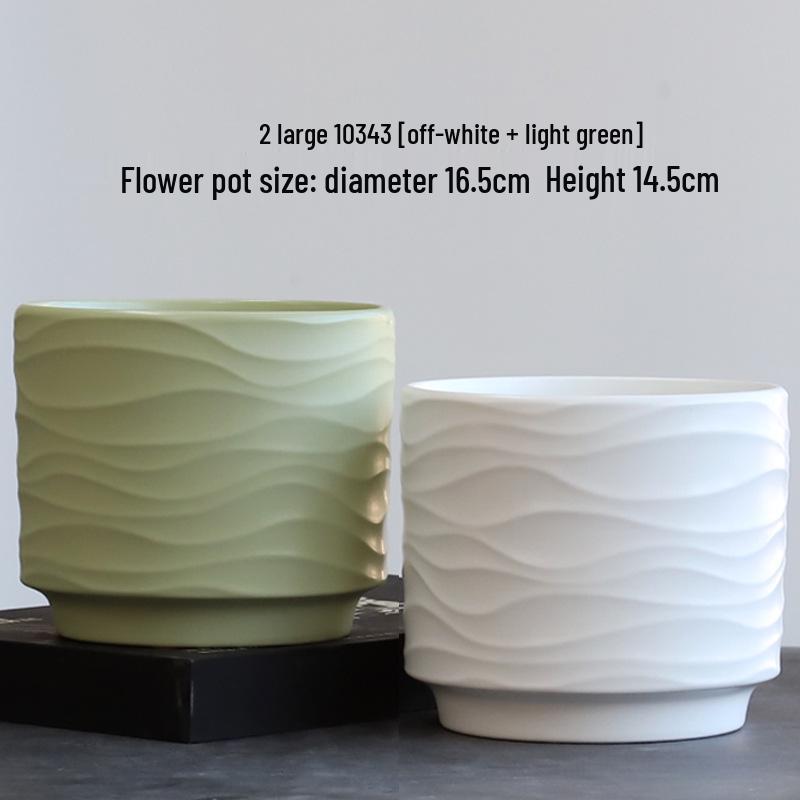 Nordic Minimalist Ceramic Flower Pot with Tray for Phalaenopsis, Orchid, and Succulent Plants