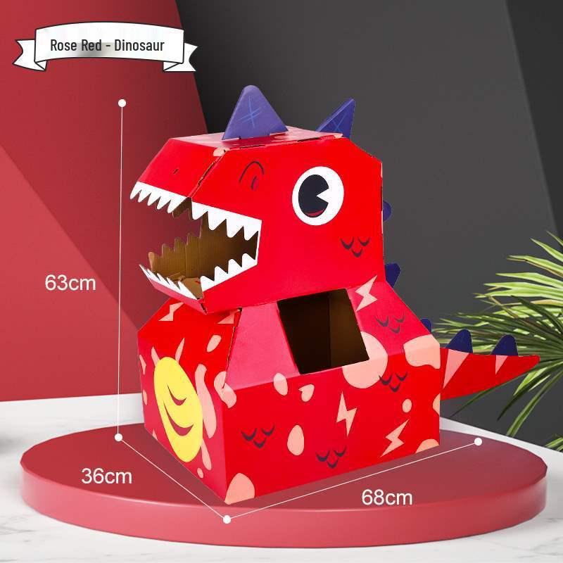Kindertag DIY Dinosaurier-Kartonmodell - Tragbares Spielzeug inspiriert von TikTok