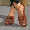 Fashion Fashion Leopard Design Casual Flat Half Slippers for Women 2025 Summer Mesh Hollow Breathable Comfortable Slip on Beach Sandals