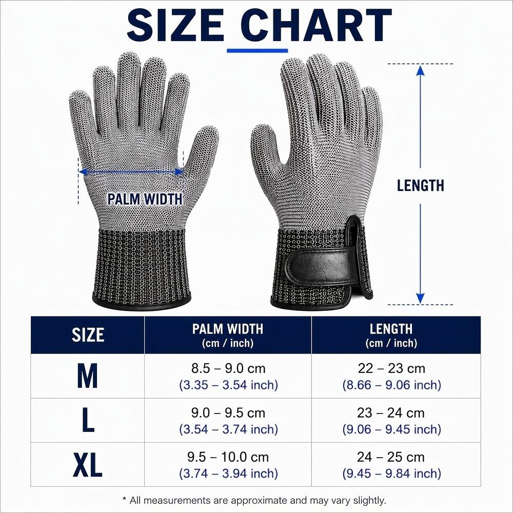 ANSI A9 Stainless Steel Mesh Glove Elastic Safety Work Glove Cut Resistant Glove Slaughtering