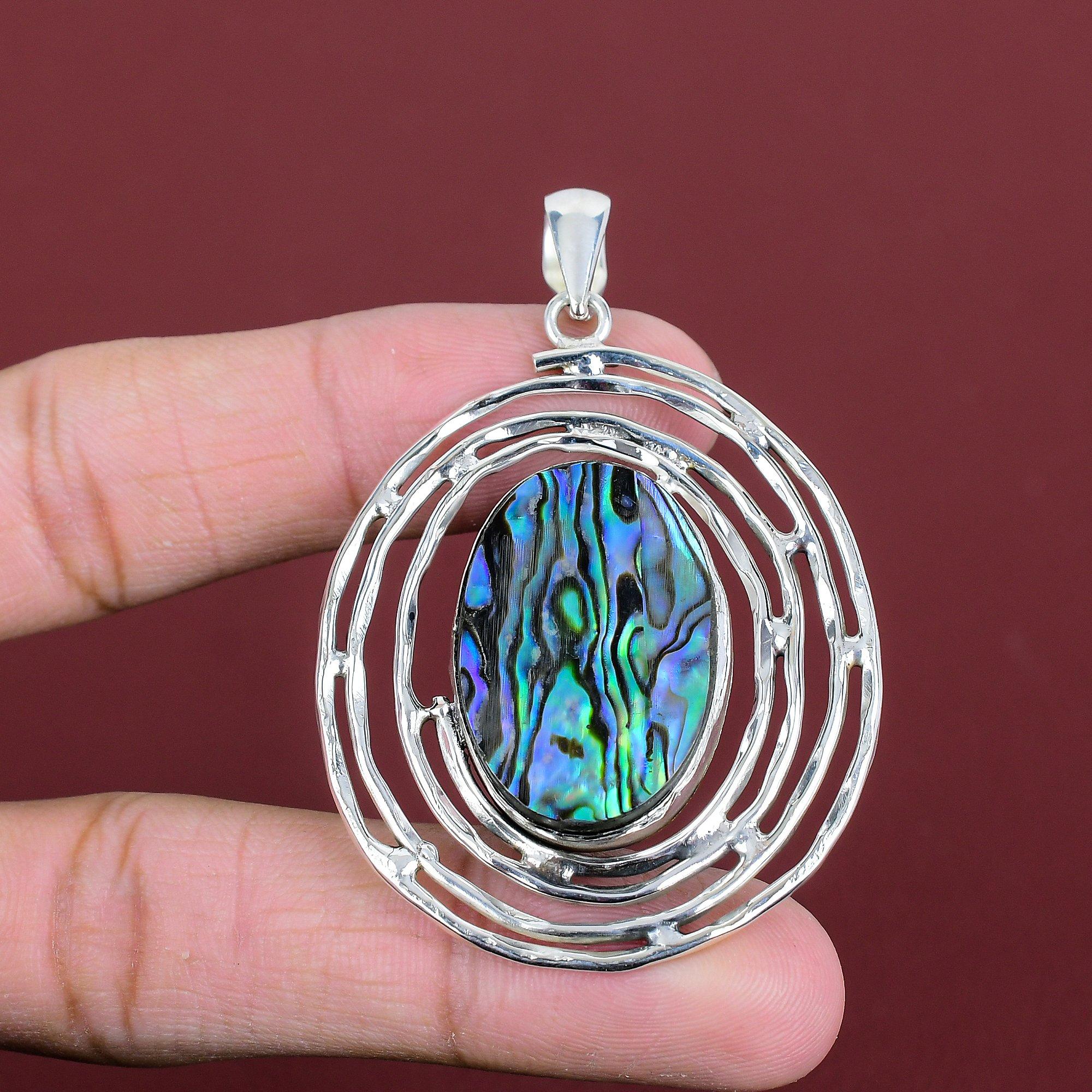 Abalone Shell Pendant Handmade Pendant Natural Gemstone Jewelry 925 Sterling Silver Pendant Elegant Pendant Amazing Jewelry Gifts For Mother