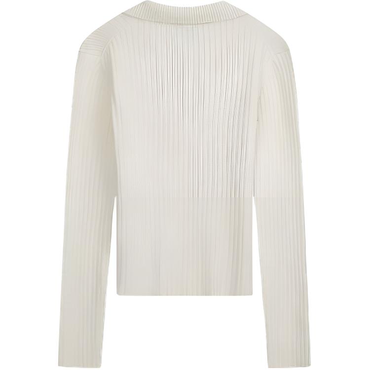 Calvin Klein Elegant Commuter Slim Fit Short Ribbed Seagull Collar Polo Knit Top Women tops 47H339G