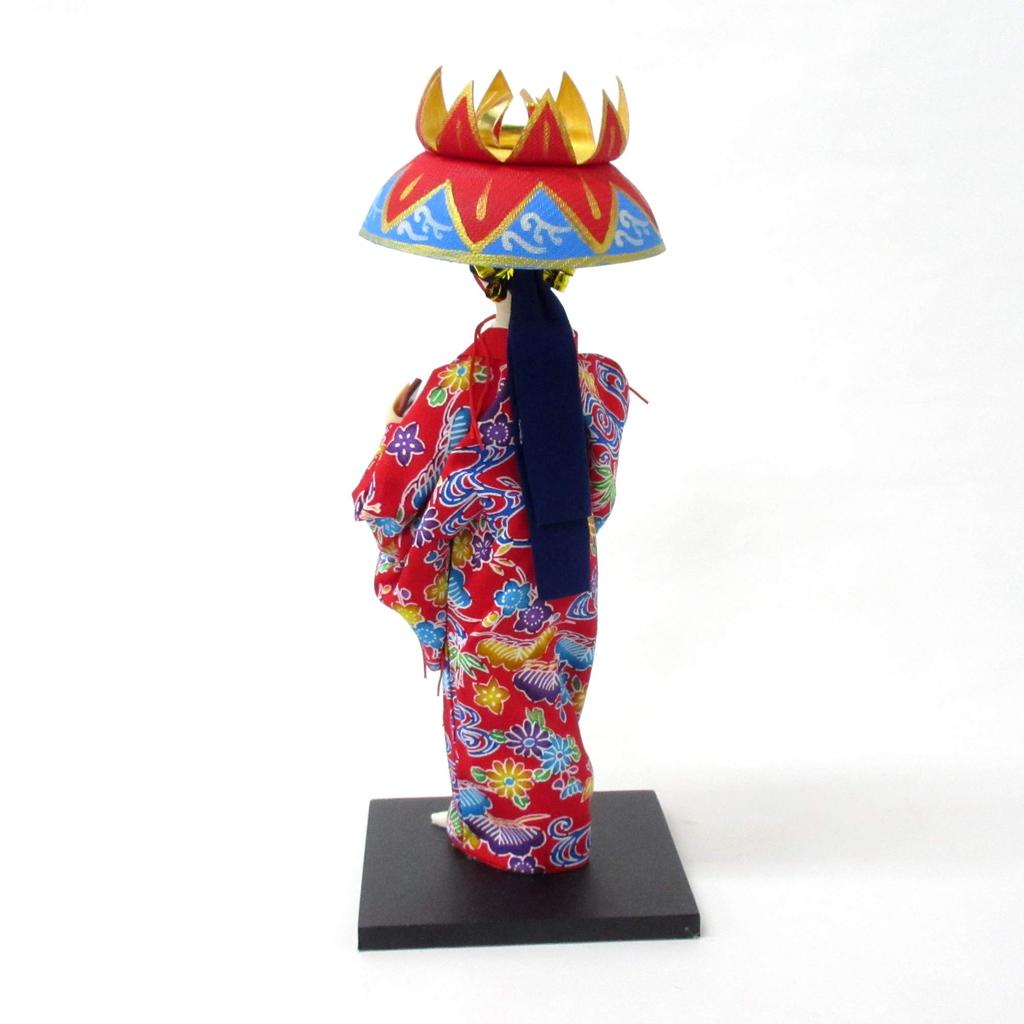 Figurine, Japanese Doll, 9-inch, Ryukyu Dance Doll, Red, 303-123