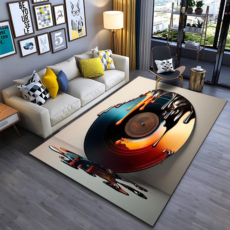

Vinyl Record Pattern Rug with Abstract Paint Design for Home Decor Suitable for use as an anti-slip for living room bedroom sofas 40x60cm( 15x23in )