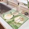 Natural Diatomite Dish Drying Mat with Fast Absorption, Heat Resistant & Non-Slip Pad for Sink Countertop - 30x40cm To 50x80cm Floral Design