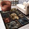 Canine Legacy Portraits Pattern Rug Floor Mat for Living Room or Bedroom Soft and Comfortable Carpet a Gift for Birthday and Holiday.