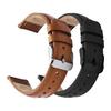 [2 Pieces] Smart Watch Strap Genuine Leather 20mm Leather Strap Replacement Watch Band Quick Release Compatible with Garmin and Samsung Smart Watch