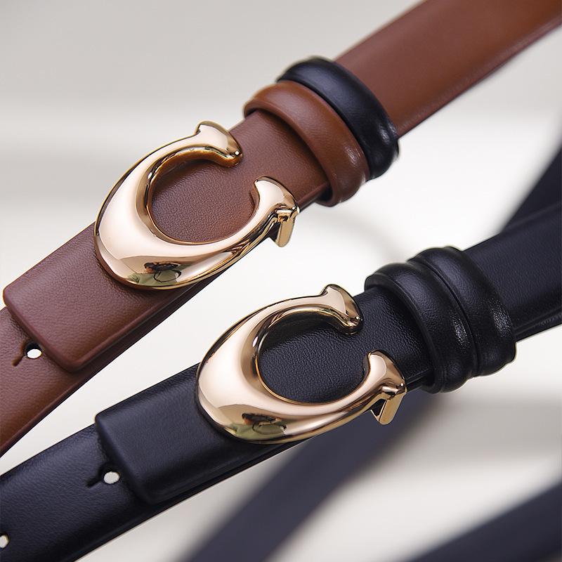 2023 Damen Echtleder Braun Gürtel - Vielseitiges, stylisches Sommeraccessoire