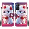Handmade PU Leather Flip Case for Redmi Note 12 Pro 4G/ Redmi Note 11 Pro (4G 5G) Anti-Slip Shockproof Cover with Wrist Strap & Heart/Rose Cat Designs