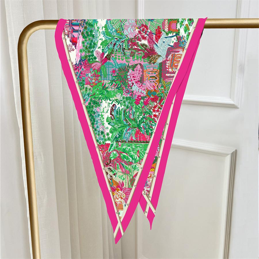 Diamond Scarf Garden Print Brand Silk Scarves Wraps Women Luxury Bandana Headband Lady Hijabs Foulards Neckerchief Shawls