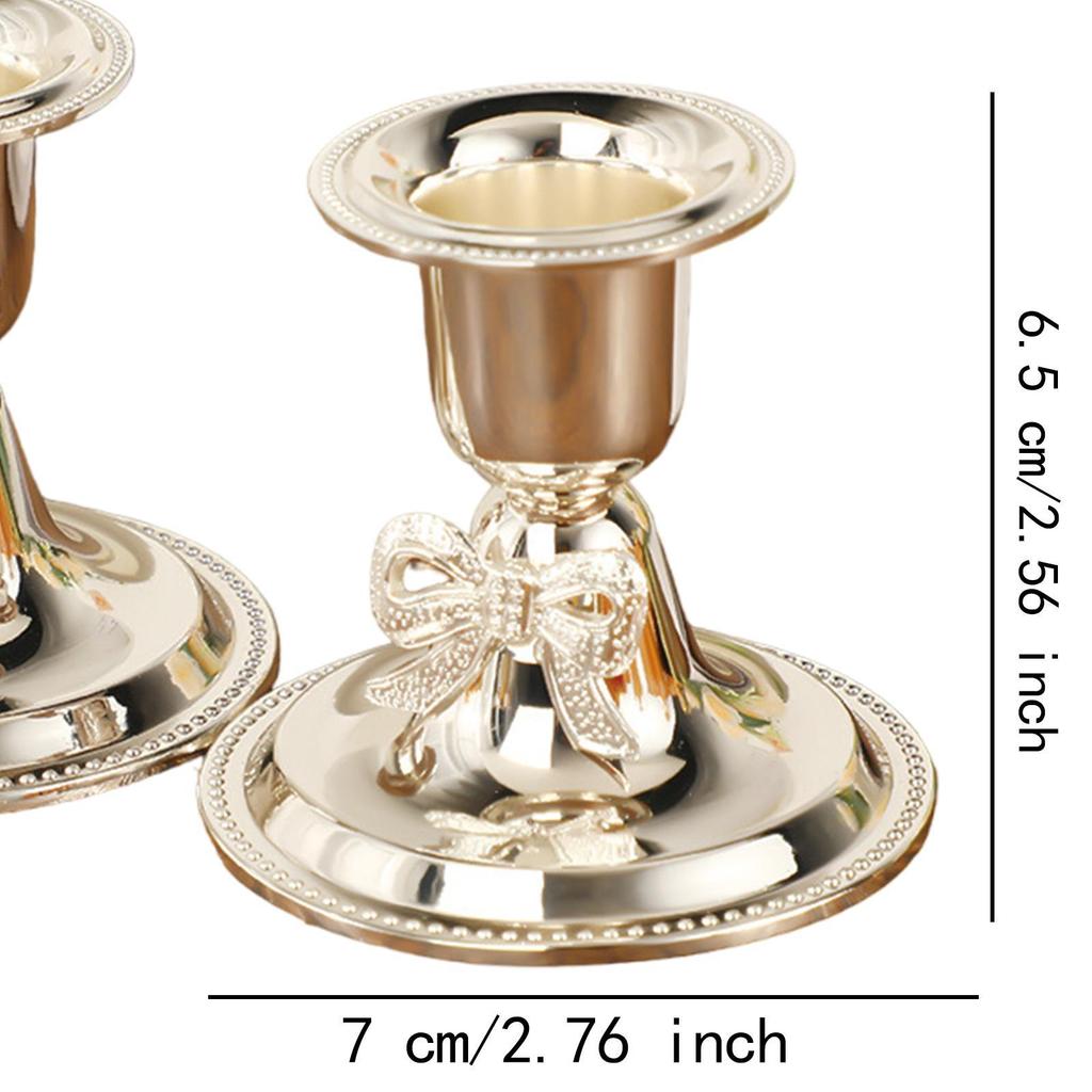 2Pcs Candlestick Holder Ornament Mantel Decoration Taper Candle Holders for Wedding Reception Halloween Hotel Holiday Fireplace