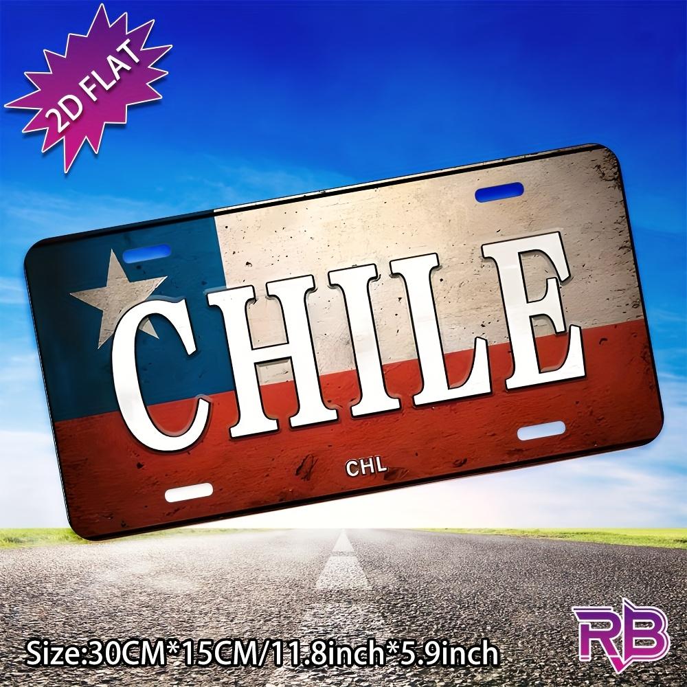 D Flat Pc Chile Flag Metal Wall Art Large Retro Chilean National Flag Sign HeavyDuty Iron Wall Hanging Suitable for Home