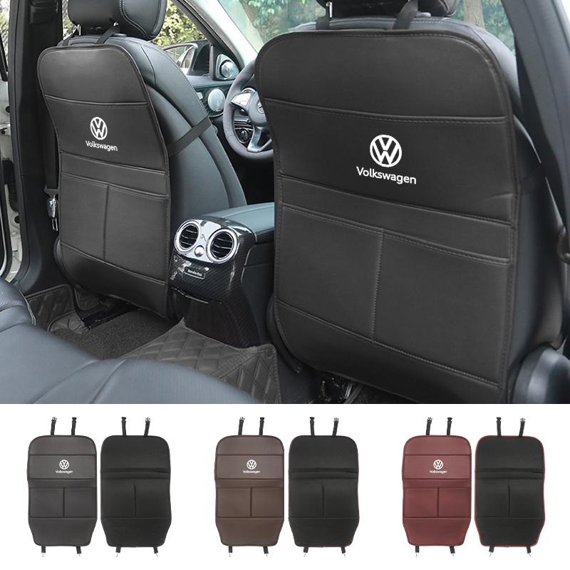 Car Seat Back Anti Kick Mats Protector Cover Seat Storage Kick Pads For Volkswagen VW Golf 4 6 7 GTI Tiguan B6 B7 MK5 MK6 Polo wzvc4