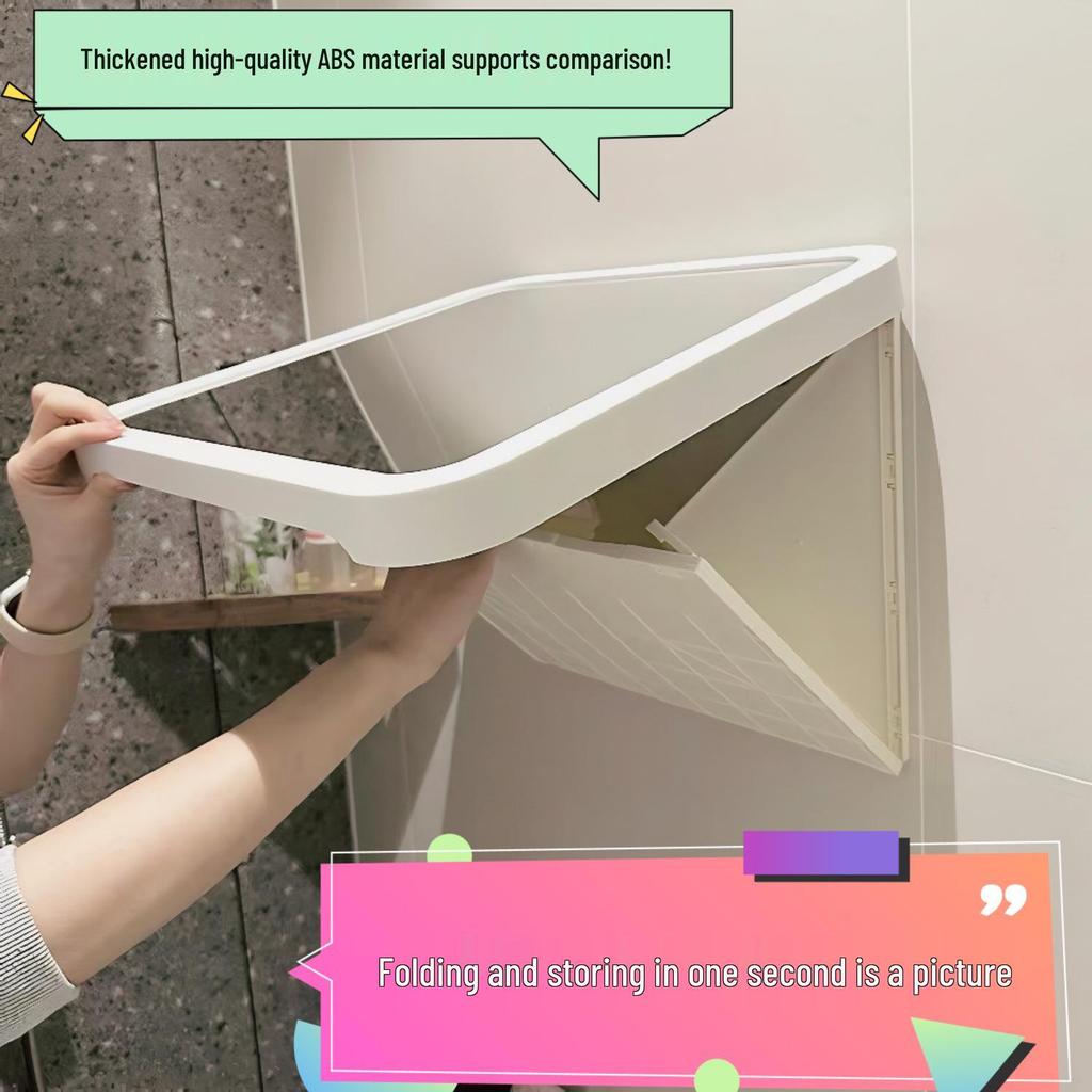 Wall-Mounted Bathroom Storage Box, No-Drill Installation