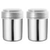Desirable Stainless Steel Powder Shaker Can, Powder Shaker Bottle, for Flour, Seasonings, and Powdered Sugar (Set of 2 Small)