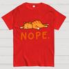 Nope Lazy Cat Cotton Summer Casual Cool Loose T-Shirt