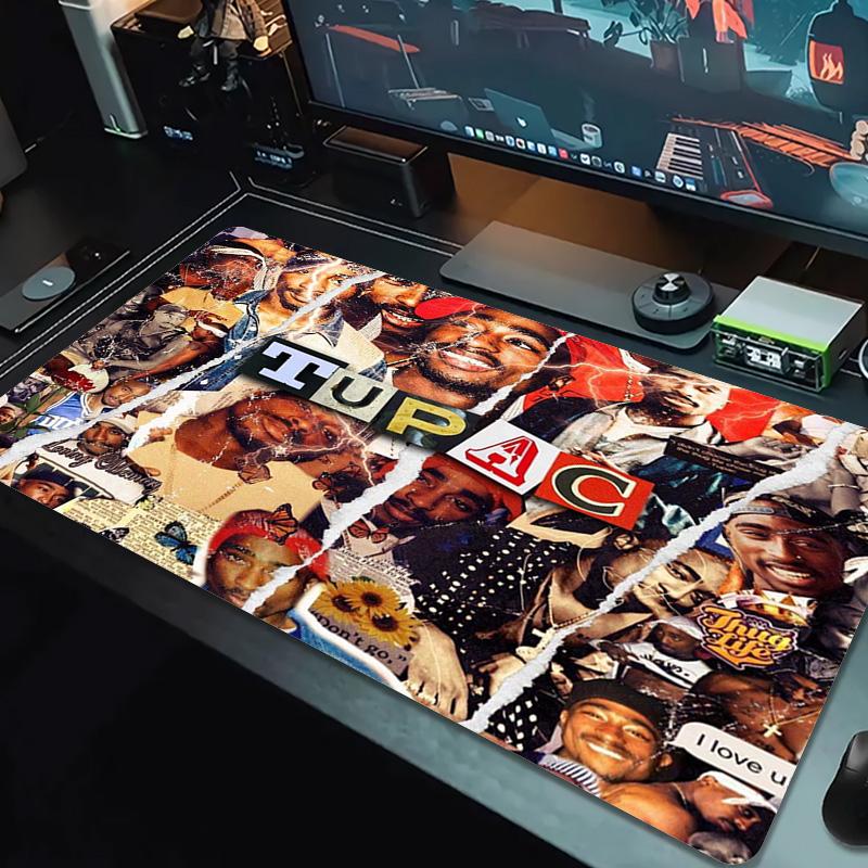 Tupac Poster Color Mouse Pad Large Gaming Table Cushion Non-slip Laptop Tablet Big Mousepad XXL Mat Mini PC Playmat With Lock Edge